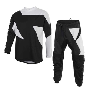 Traje de Motociclismo para Hombre, Negro y Blanco, Manga Larga, Bloques de Color, Poliéster, Secado Rápido, para Todas las Estaciones - Product Image 6