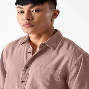 Polo en coton décontracté d'affaires personnalisé pour hommes T-shirts habillés avec boutons en bambou mélangé avec motif imprimé pour l'été - Product Image 5