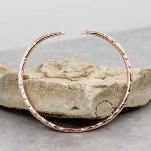 Belladec Handcrafted Hammered <b>Copper</b> Classic Cuff Bracelet Minimalist Open <b>Bangle</b> Artisan Jewelry Elegant Adjustable Gift Women - Product Image 2