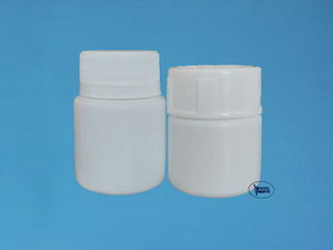 Lot de bouteilles en plastique HDPE avec bouchon à vis 23-50ml, couleur blanche, légères, durables, faciles à moudre, imprimables, forme cylindrique, fond plat, APS - Product Image 2