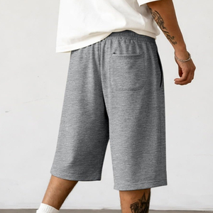 Pantalones Cortos de Algodón Grueso de Felpa Francesa Lisos con Cordón para Hombre, Estilo Urbano, Venta al por Mayor - Product Image 2