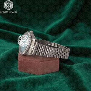 Charm_Jewells Stainless Steel Diamond <b>Watch</b> Round Analog Dial Sapphire Crystal Luxury Fashion Women's Quartz Movement - Product Image 4