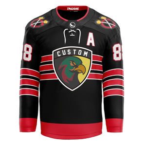 Vente en gros de sweats à capuche personnalisés à manches longues en polaire pour le hockey sur glace, tissu polyester, sublimation, sweats à capuche pour le hockey sur glace, uniforme de hockey, 280g - Product Image 1