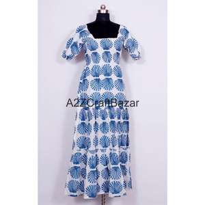 Robe midi moulante pour femme, élégante, 100% coton, écologique, à imprimé floral, respirante, lavable, à boutons, décontractée, manches courtes, été - Product Image 1