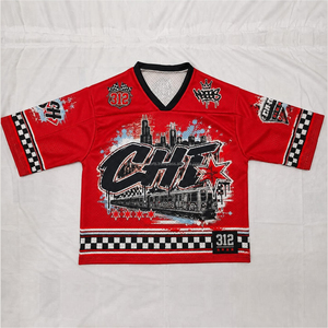 Camiseta Deportiva Retro Personalizada de Secado Rápido con Cuello en V, Estampada, Estilo Oversize, para Hombre, Camiseta de Baloncesto, Fútbol, Malla Transpirable - Product Image 3