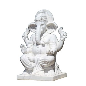 Sculpture artisanale en marbre du Dieu Ganesha, objet décoratif écologique pour la maison, le temple et le bureau. - Product Image 3