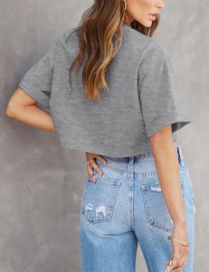 เสื้อครอปผู้หญิง ผ้าคอตตอนผสมโพลีเอสเตอร์ ระบายอากาศได้ดี เป็นมิตรต่อสิ่งแวดล้อม ป้องกันแสงแดด ไร้ตะเข็บ - Product Image 2