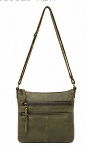 Gravs – sac à bandoulière Vintage en cuir véritable pour femmes, sac à bandoulière multi-poches pour la vie quotidienne, sac à bandoulière avec fermeture éclair et sangle réglable - Product Image 3