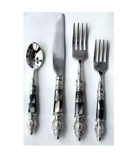 Silver Plated Flatware <b>Set</b> Stainless Steel Silverware Cutlery <b>Set</b> Creative Design Handle High Quality Luxury Cutlery <b>Set</b> - Product Image 5