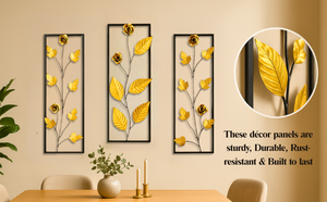 Modern Metal <b>Wall</b> Hanging Floral Leaf Decorative <b>Wall</b> <b>Panels</b> Ready to Hang for Living Room Office - Product Image 4