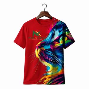 T-shirt personnalisé imprimé en 3D avec un motif de lion, pour hommes et femmes, art animal coloré, streetwear - Product Image 3