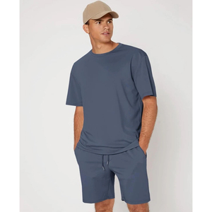 Ensemble tendance pour hommes, 2 pièces, chemise à manches courtes et short, logo personnalisé, design uni, tenue d'été, confortable, vente en gros OEM - Product Image 5