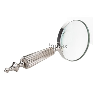 Lupa de Acero Inoxidable Hecha a Mano, Diseño Tradicional, Forma Circular, para Uso en Mesa, Artículo Decorativo Artístico - Product Image 1