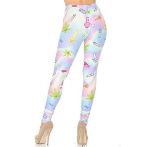 High Waist Women's Yoga Leggings Quick Dry Seamless Full Length Polyester Jogging Pants with OEM Service - Product Image 2