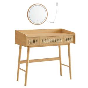 Table de toilette en rotin et bois massif avec miroir – Vente en gros, prix compétitifs directement de l'usine du Vietnam - Product Image 1