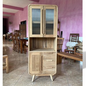 Armario de Almacenamiento de Teca Sólida y Ratán, Estilo Arquitectónico Moderno Bohemio, para Resort Tropical o Villa Costera - Product Image 6