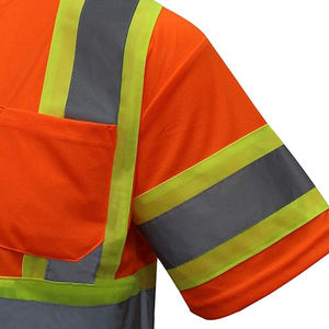 Visibility Work <b>polo</b> T-Shirt 100% polyester reflective striped safety <b>polo</b> shirt men's safety clothing - Product Image 2