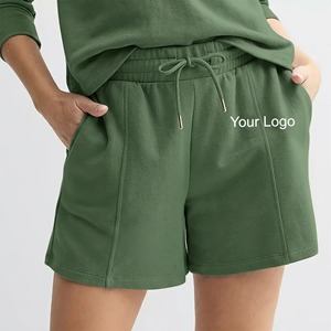 Shorts Falda para Mujer, Cintura Alta Elástica, Tejido Regular de Poliéster/Algodón, 140g, Estampado por Descarga, Teñido Liso, Lavado a la Piedra - Product Image 4