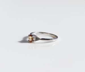Citrine <b>Ring</b> 925 Sterling Silver Gemstone <b>Ring</b> With Cubic Zirconia Accents November Birthstone Elegant <b>Ring</b> - Product Image 3