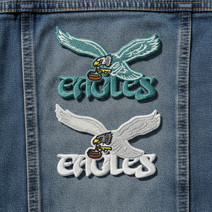 Patch brodé personnalisé Aigles, thermocollant, couleur turquoise, forme irrégulière, en feutre non tissé, pour vêtements - Product Image 6
