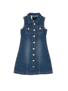 Robe en jean sans manches pour femme, mode estivale personnalisée, fermeture à boutons, 100% coton, respirante, tenue décontractée d'été - Product Image 3