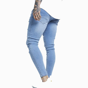 Pantalon en jean décontracté pour homme, coupe droite mi-haute, léger, écologique, couleur unie, sans effet vieilli, style minimaliste et épuré - Product Image 4