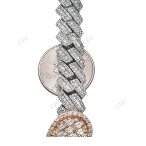 Chaîne cubaine Miami unisexe plaquée or 12 mm 18 pouces en argent sterling 925 certifiée GRA, avec moissanite, vente en gros d'usine - Product Image 4