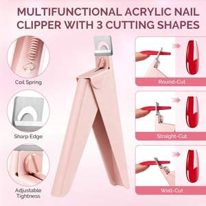 Kit de coupe-cuticules en acier inoxydable, pousse-cuticules et dissolvant double face, coupe-ongles acrylique, outils de manucure et pédicure 4-en-1 pour la maison et le salon - Product Image 3