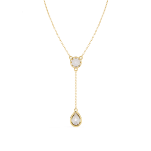 Stylish Round Pear Lab Grown Diamond <b>Pendant</b> Elegant Drop Necklace <b>Solid</b> <b>Gold</b> Women Party Wear Fine Jewelry Gift - Product Image 1