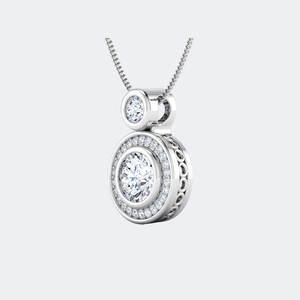 Pendentif de luxe certifié en or 9 carats avec diamant solitaire rond brillant de 0,60 carat (CTW) cultivé en laboratoire, serti clos - Product Image 5