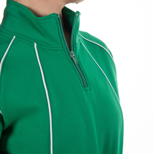 Chaqueta Deportiva Verde de Media Cremallera para Mujer, Transpirable, de Peso Medio, Corte Regular, Color Sólido, Ropa de Invierno para Entrenamiento - Product Image 3