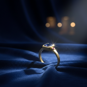 Anillo de diseñador con gema de corte octogonal y acento redondo rojo, plata de ley 925, chapado en oro de 18 quilates, anillo para fiesta, talla 6 de EE. UU. - Product Image 4