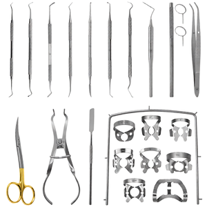 ชุดเครื่องมือผ่าตัดถอนฟันพื้นฐาน 22 ชิ้น DERMISPRO INSTRUMENTS ชุดเครื่องมือบูรณะฟันแบบแมนนวล ทำจากเหล็กกล้าไร้สนิม - Product Image 1