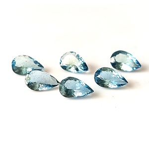 Aigue-marine naturelle Santa Maria de haute qualité, calibrée, 8x5 mm, 6 pièces, taille poire, facettée, pierres précieuses en vrac, 4,35 carats, pour bijoux - Product Image 3