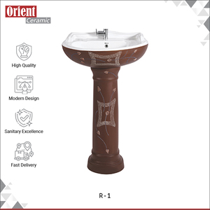 La Mejor Colección de Artículos Sanitarios de Diseño de Lujo, OEM/ODM Aceptable, Lavabo de Cerámica Blanca con Pedestal para Compradores al por Mayor - Product Image 2