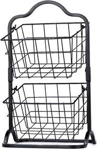 Panier de rangement en fil métallique rectangulaire, style rustique, multi-usages, organisateur pour un rangement soigné - Product Image 5