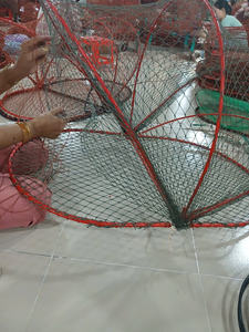 Cage de pêche pliable en acier galvanisé et monofilament PE à double nœud, haute résistance, résistance à l'abrasion, pour la capture de homards, poissons et crabes - Product Image 4