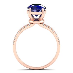 Bague de fiançailles élégante REYES en or 14 carats avec saphir bleu pour femme, bijoux fins pour mariage et anniversaire - Product Image 4