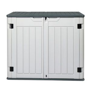Box di Stoccaggio da Esterno Resistente da 260 Galloni, Casetta per Attrezzi da Giardino, Contenitore in Plastica e Alluminio per Biciclette - Product Image 2