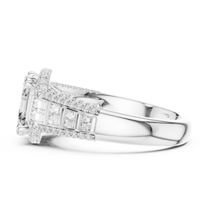 Anillo de Compromiso/Boda para Mujer con Diamante Natural Corte Princesa de 3ct, Claridad VVS2, Color D, Oro de 14K/18K/22K, Certificado IGI, Bañado en Rodio - Product Image 5