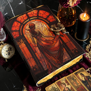 Diario de Cuero Personalizado con Cerradura, Diseño de Diosa Mística, Estilo Art Nouveau, Cuaderno de Fantasía, Libro de Sombras, Diario de Escritura, Regalo - Product Image 5