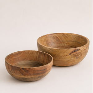 Ensemble de 2 bols de service artisanaux en bois de manguier naturel, écologiques et adaptés aux aliments, pour salades et collations, pour cuisine moderne, vente en gros - Product Image 3