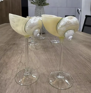 แก้วไวน์เปลือกหอยเวียดนาม แก้วน้ำเปลือกหอยธรรมชาติ สำหรับไวน์ ค็อกเทล ตกแต่งโต๊ะบาร์ริมชายฝั่ง ของตกแต่งดีไซน์สวย - Product Image 3