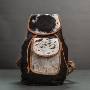 Premium Hair On Leather Backpack Cowhide Handmade Travel School <b>Bag</b> Fashion Backpack for Women Men Durable Luxury LHBP-0080 - Product Image 1