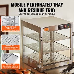 Scaldavivande Commerciale a 3 Livelli da 800W con Temperatura Controllata tra 86-185°F e Luce che Migliora la Presentazione degli Alimenti - Product Image 4