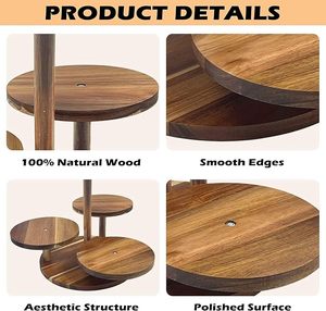 4 Tier Round Wooden Cupcake Stand Dessert Display Tower Reusable Serving Stand Wedding <b>Party</b> Home <b>Decoration</b> - Product Image 3