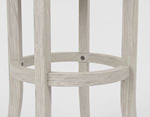 Tabouret de bar rond moderne en bois d'hévéa massif, chaise de bar contemporaine à structure ronde en bois d'hévéa, tabouret de bar en bois durable au design entièrement rond - Product Image 5