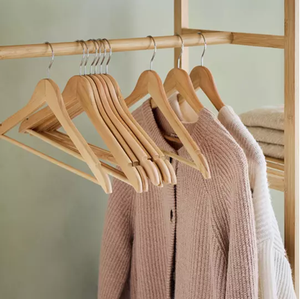 Single Tier Natural Solid Wood Coat Clothes Hangers for Pants Shirts <b>Wardrobe</b> Clothes Hanging Hanger At Affordable Price - Product Image 5