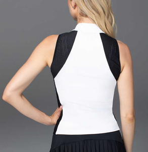 Falda de tenis plisada con bloques de color para mujer, línea A, de elastano y poliéster, transpirable, ropa deportiva - Product Image 5