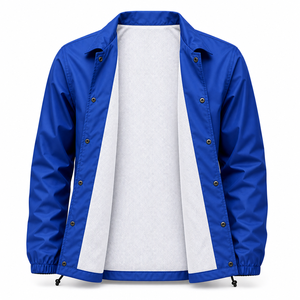 Custom Coach <b>Jacket</b> Waterproof Unisex Windbreaker Embroidered Logo Lightweight Mesh Lining Wholesale Manufacturer - Product Image 3